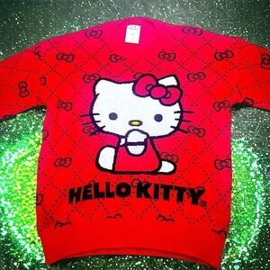 Sanrio red sitting Hello Kitty bows sweater